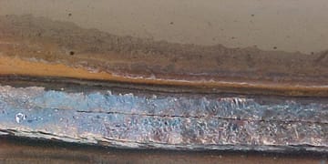 Closeup showing a weld crack